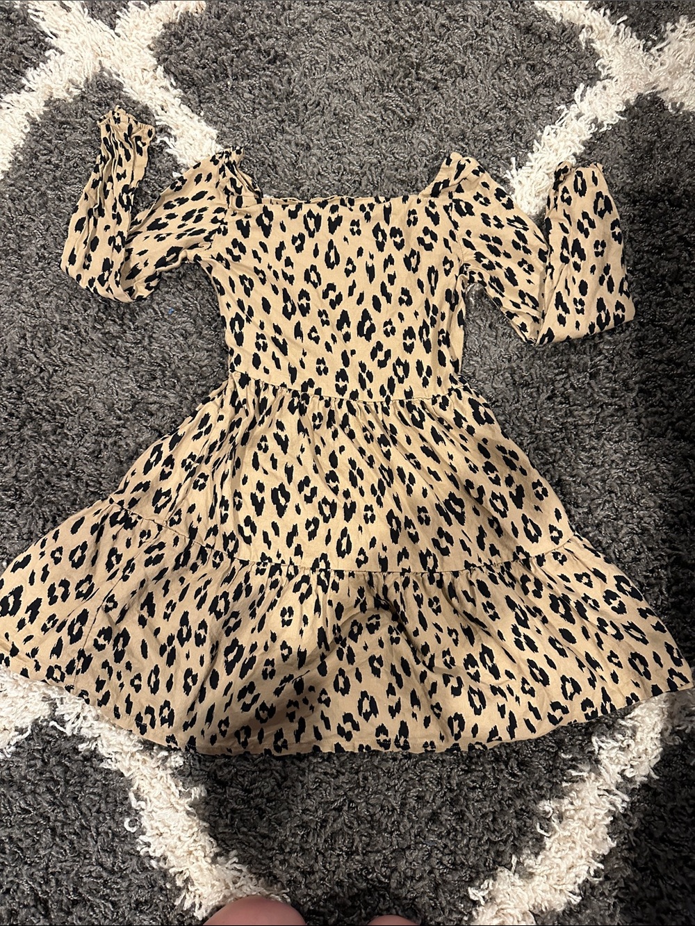 Carter's Tan and Black Leopard Tiered Dress